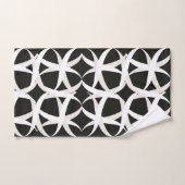 Schwarz-weiß monochromatischer Akzent blumenreich Badhandtuch Set (Handtuch)