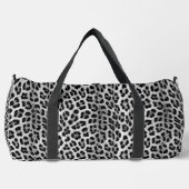 Schwarz-Weiß-Monochrome, Leopardenmuster Duffle Bag (Vorderseite)