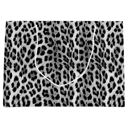 Schwarz-Weiß-Monochrome, Leopardenmuster Große Geschenktüte (Vorderseite)
