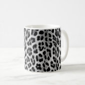 Schwarz-Weiß-Monochrome, Leopardenmuster Kaffeetasse (VorderseiteRechts)