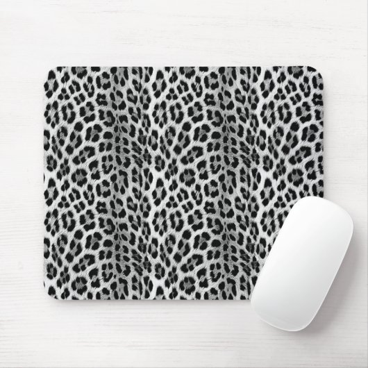 Schwarz-Weiß-Monochrome, Leopardenmuster Mousepad (Mit Mouse)