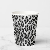 Schwarz-Weiß-Monochrome, Leopardenmuster Pappbecher (Rückseite)