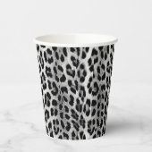 Schwarz-Weiß-Monochrome, Leopardenmuster Pappbecher (Links)