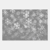 Schwarz-Weiß-Monochrome Snowflake Weihnachten Geschenkpapier Set (Vorderseite 2)