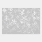 Schwarz-Weiß-Monochrome Snowflake Weihnachten Geschenkpapier Set (Vorderseite 3)