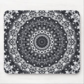 Schwarz-Weiß-Monochromes Mandala-Muster Mousepad (Vorne)