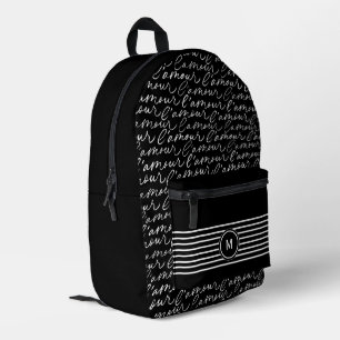 Schwarz-Weiß-Monografie "Paris träumt" Bedruckter Rucksack