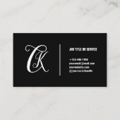 Schwarz-Weiß | Monogram Elegante Business Card Visitenkarte (Rückseite)