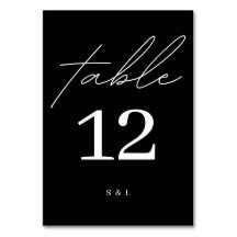 Schwarz-Weiß Monogram Minimal Moderne Hochzeit