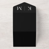 Schwarz-Weiß-Monogram-modern-hochzeit- All In One Einladung (Außenbereich)