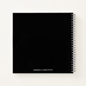 Schwarz-Weiß-Monogram-Notebook | Minimalistischer  Notizblock (Rückseite)