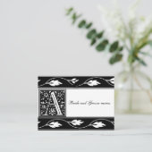 Schwarz-Weiß-Monogramm-A-Bridal-Registrierungskart Begleitkarte (Stehend Vorderseite)