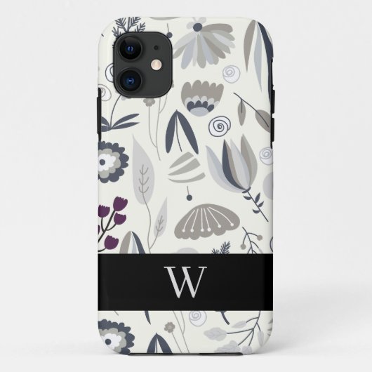 Schwarz-Weiß-Monogramm-Abstrakte Formen Case-Mate iPhone Hülle (Rückseite)