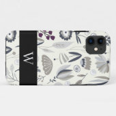 Schwarz-Weiß-Monogramm-Abstrakte Formen Case-Mate iPhone Hülle (Rückseite (Horizontal))