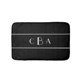Schwarz-Weiß-Monogramm Badematte (Vorderseite)