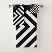 Schwarz-Weiß-Monogramm Badhandtuch Set (Insitu)