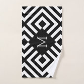 Schwarz-Weiß-Monogramm Badhandtuch Set (Handtuch)