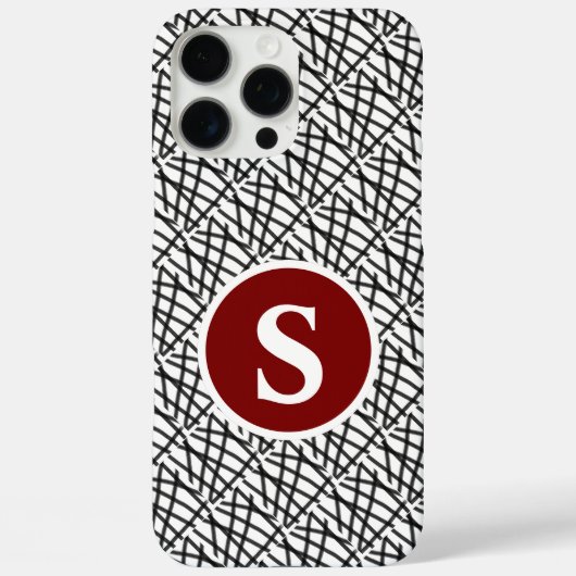 Schwarz-Weiß-Monogramm Case-Mate iPhone Hülle (Rückseite)