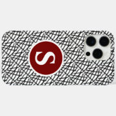 Schwarz-Weiß-Monogramm Case-Mate iPhone Hülle (Rückseite (Horizontal))