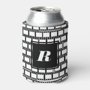 Schwarz-Weiß-Monogramm-Design für Filmliebhaber Dosenkühler