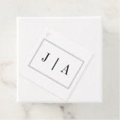 Schwarz-Weiß-Monogramm-Doppelnamen Einfach Geschenkanhänger (Beispiel)