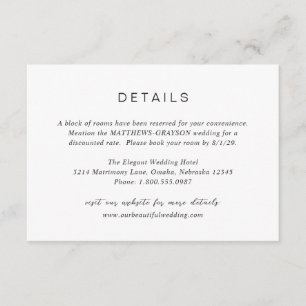 Schwarz-Weiß-Monogramm-Elegant-Hochzeit Begleitkarte