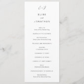Schwarz-Weiß-Monogramm-Elegant-Hochzeit Programm (Vorderseite)