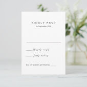 Schwarz-Weiß-Monogramm-Elegant-Hochzeit RSVP Karte (Stehend Vorderseite)