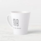 Schwarz-Weiß-Monogramm-Elegant Minimalistisch Milchtasse (Linke Ecke)