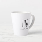 Schwarz-Weiß-Monogramm-Elegant Minimalistisch Milchtasse (Rechte Ecke)