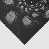 Schwarz-Weiß-Monogramm-Elegant Seidenpapier (Ausschnitt)