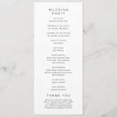 Schwarz-Weiß-Monogramm Elegante Hochzeit Programm (Rückseite)