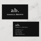 Schwarz-Weiß-Monogramm | Elegante Minimal Custom Visitenkarte (Vorne/Hinten)