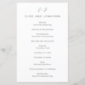 Schwarz-Weiß-Monogramm Elegantes Hochzeitsprogramm (Vorderseite)