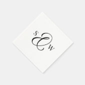 Schwarz-Weiß-Monogramm Et-Zeichen | Luxus-Hochzeit Serviette (Ecke)
