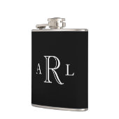 Schwarz-Weiß-Monogramm Flachmann (Links)