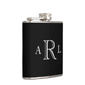 Schwarz-Weiß-Monogramm Flachmann (Rechts)