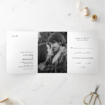 Schwarz-Weiß-Monogramm-Foto Moderne Hochzeit