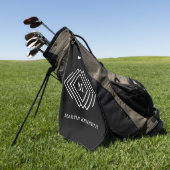 Schwarz-Weiß-Monogramm für personalisierte Männer Golfhandtuch (Gras)