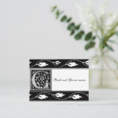 Schwarz-Weiß-Monogramm-G-Bridal-Registrierungskart Begleitkarte (Stehend Vorderseite)