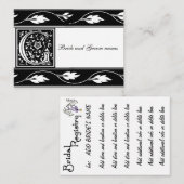 Schwarz-Weiß-Monogramm-G-Bridal-Registrierungskart Begleitkarte (Vorne/Hinten)