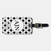 Schwarz-Weiß-Monogramm-Gepäckanhänger Gepäckanhänger (Vorderseite horizontal)