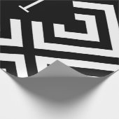 Schwarz-Weiß-Monogramm Geschenkpapier (Ecke)