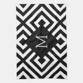 Schwarz-Weiß-Monogramm Geschirrtuch (Vertikal)