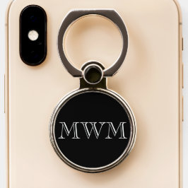 Schwarz-Weiß-Monogramm Handy Ring