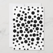 Schwarz-Weiß-Monogramm Hexagon-Punkte. Einladung (Rückseite)