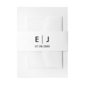 Schwarz-Weiß-Monogramm-Hochzeit Einladungsbanderole (Vorderseite Beispiel)