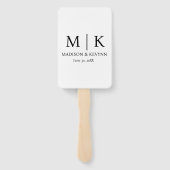 Schwarz-Weiß-Monogramm-Hochzeit Fächer (Rückseite)