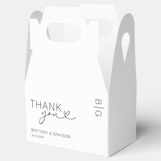 Schwarz-Weiß-Monogramm-Hochzeit Geschenkschachtel (Geöffnet)