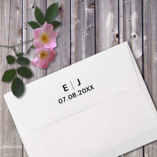 Schwarz-Weiß-Monogramm-Hochzeit Permastempel